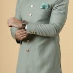 Classic Moss Green Achkan for Men | Elegant Ethnic Wear | Jaipurio